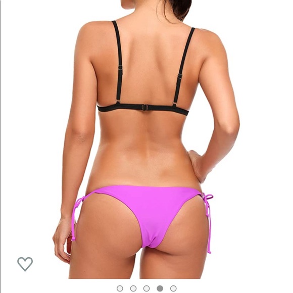 👙NWT Reversible Argyle Neon Purple String Bikini - Picture 4 of 16